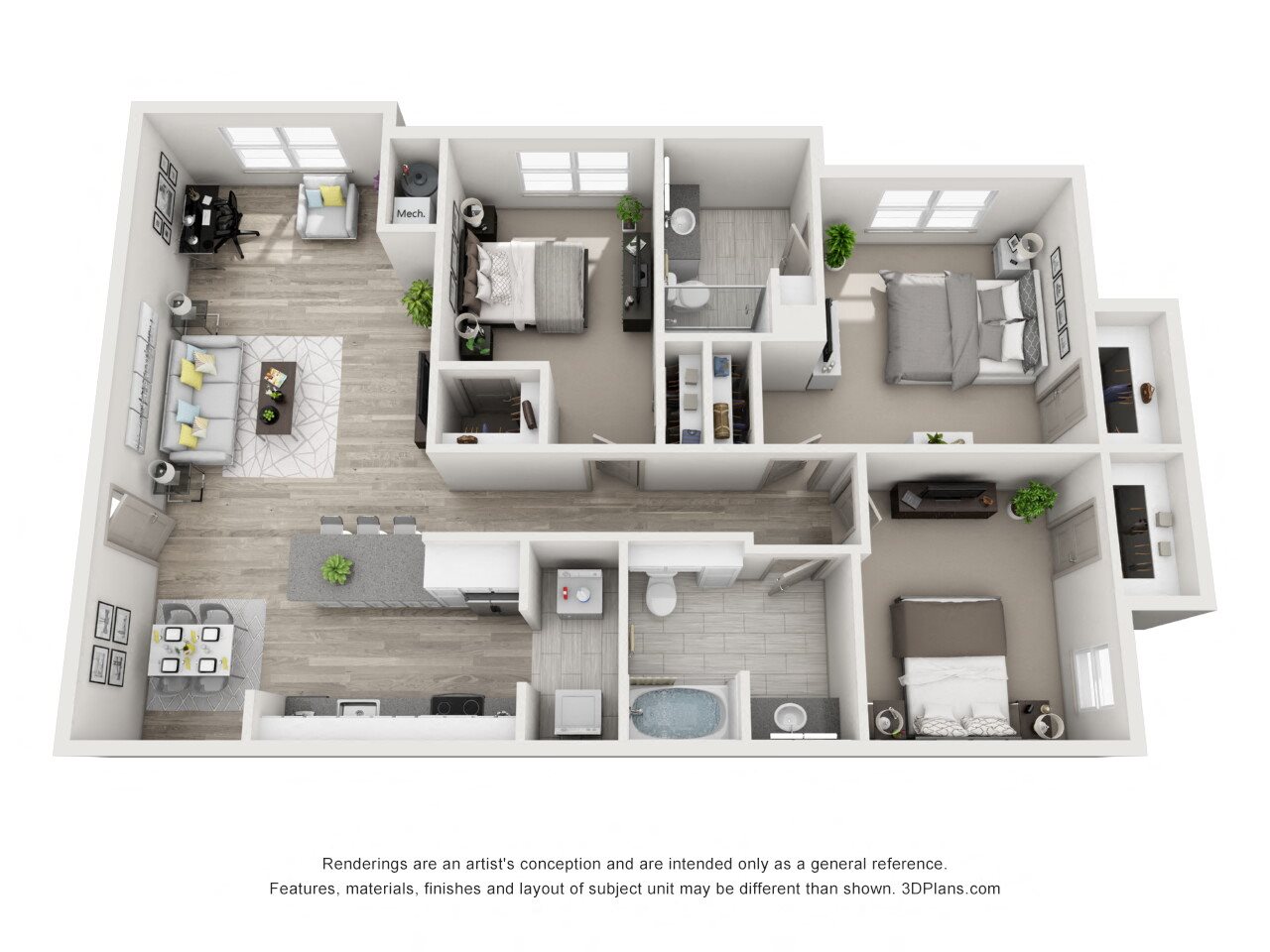C1 with Sunroom Floor Plan 6